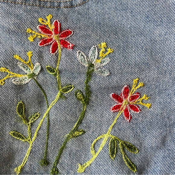 Jou Jou 90s Embroidered Denim Shorts - Picture 4 of 4